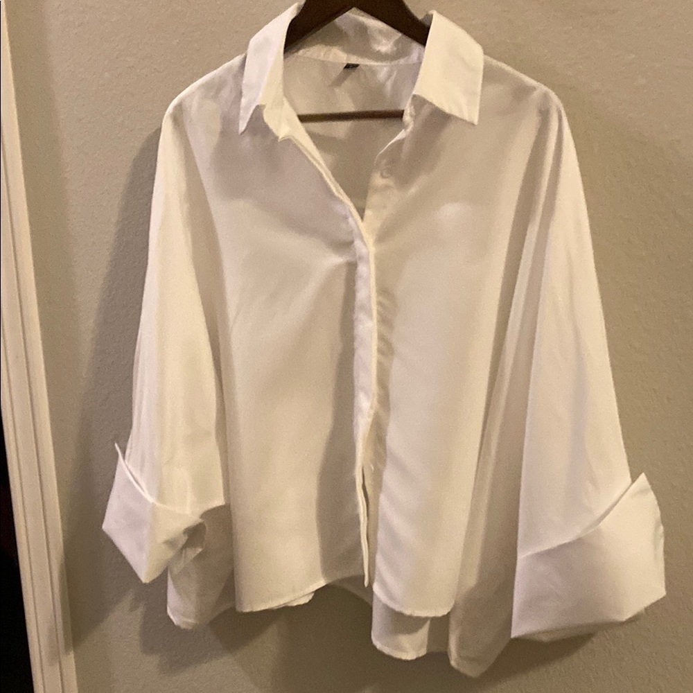 SHEIN Elegant White Button Down Shirt